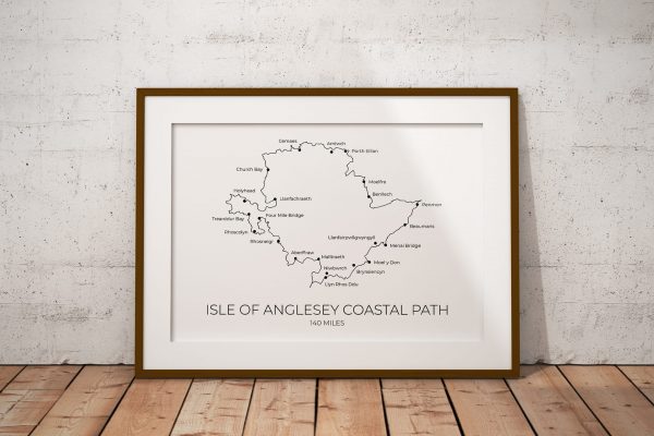 Anglesey Coastal Path art print in a picture frame