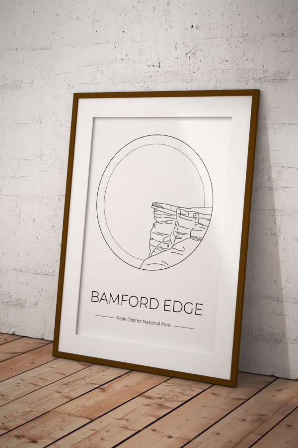 Bamford Edge art print in a picture frame