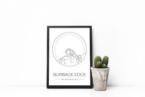 Burbage Edge art print in a picture frame