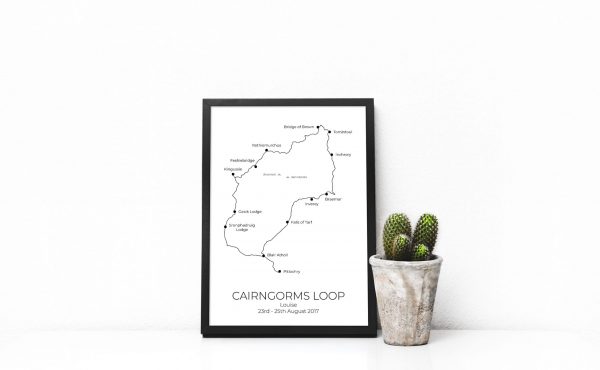 Cairngorms Loop - Custom GPX Route Print in a picture frame