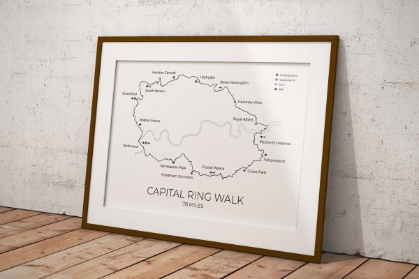 Capital Ring Walk London art print in a picture frame