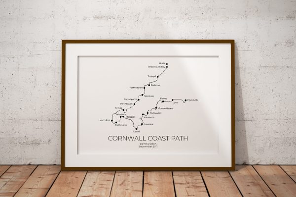 Cornwall Coast Path Personalised Print Example