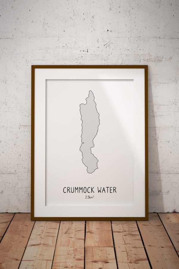 Crummock Water shaded art print in a picture frame