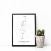 Cumbria Way Mountain Map Art Print
