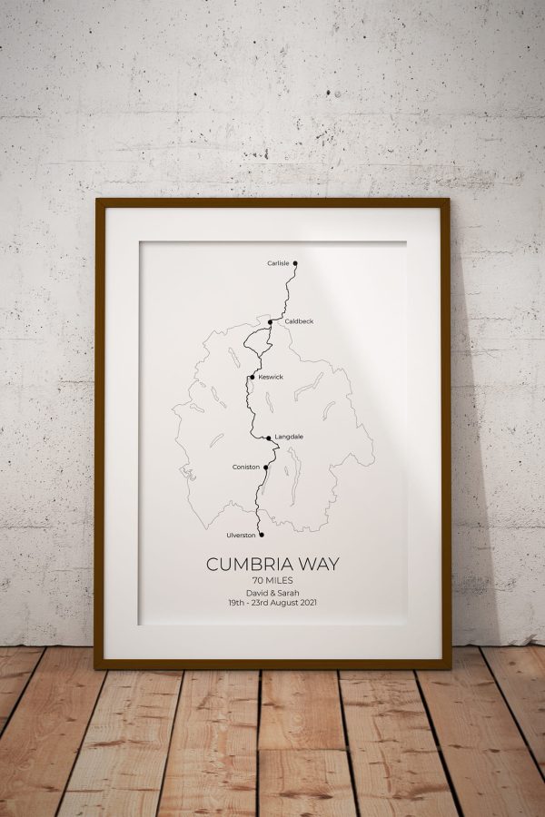 Cumbria Way Map Personalised Print Example