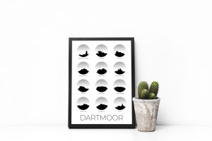 Dartmoor art print in a picture frame