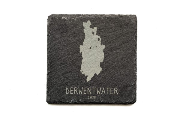 Derwentwater Shaded Slate Coaster Square