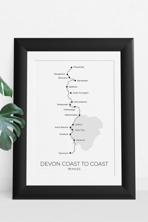 Devon Coast to Coast art print in a picture frame