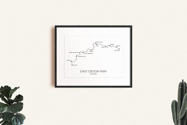 East Devon Way art print in a picture frame