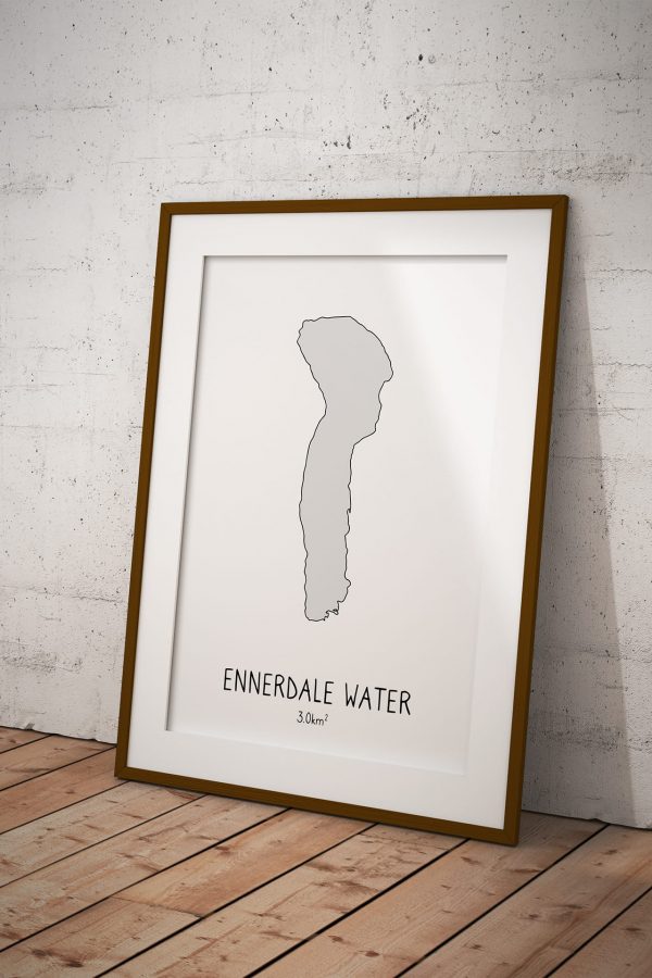 Ennerdale Water shaded art print in a picture frame