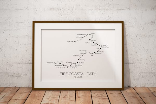 Fife Coastal Path art print in a picture frame