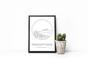 Froggatt Edge art print in a picture frame