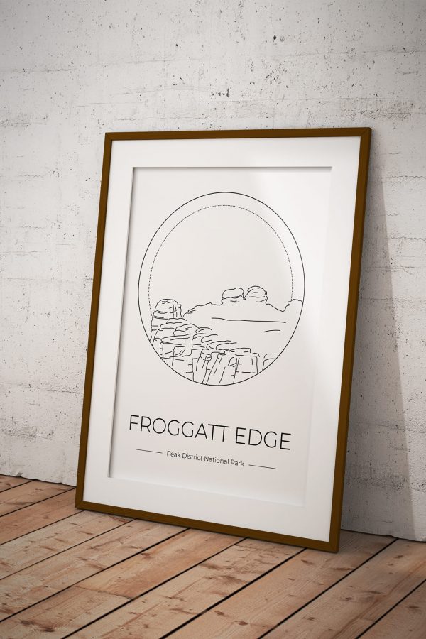 Froggatt Edge art print in a picture frame