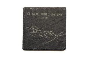 Three Sisters of Glen Coe Slate Coaster Square