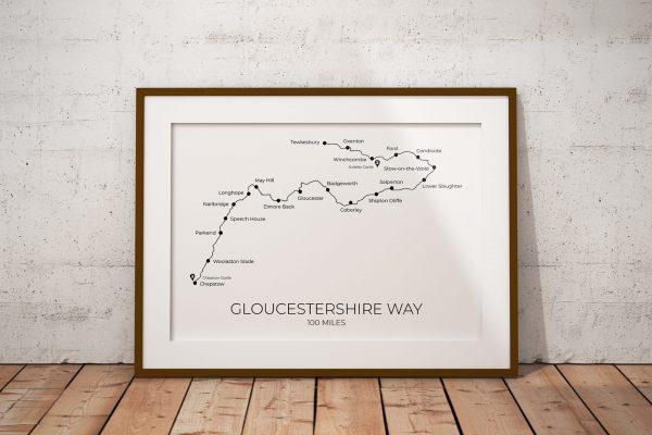 Gloucestershire Way art print in a picture frame