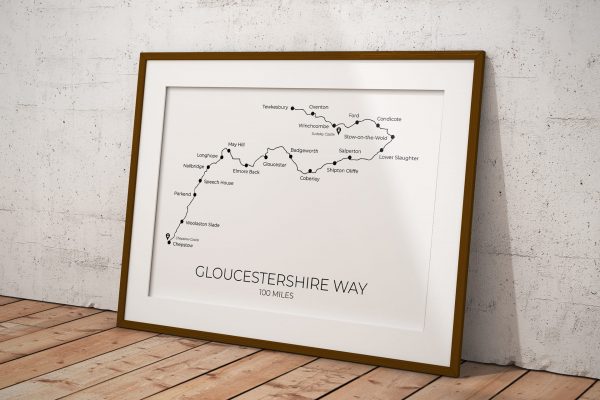 Gloucestershire Way art print in a picture frame