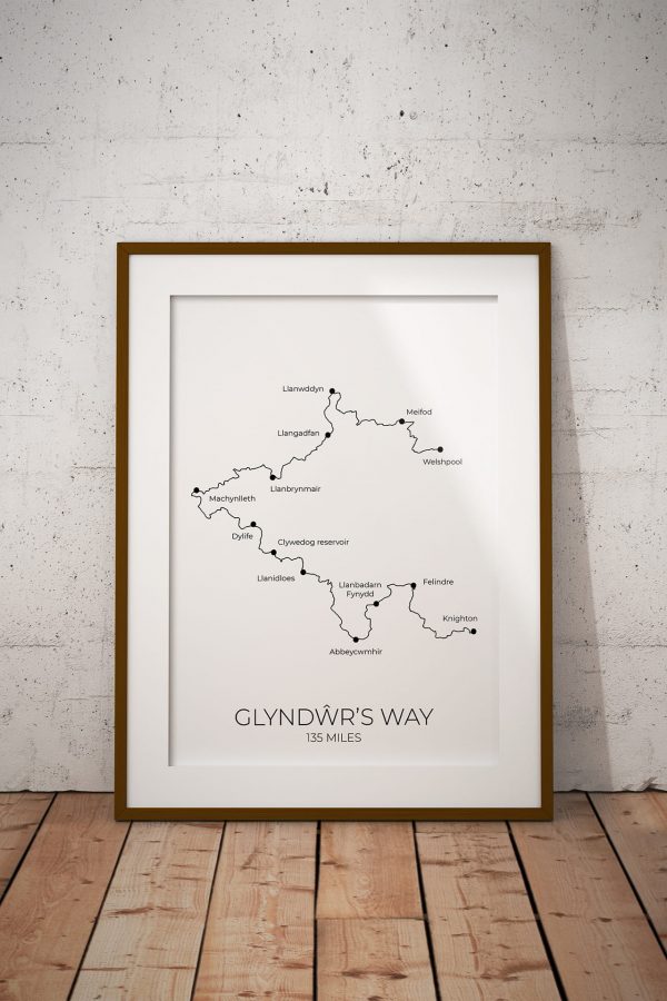Glyndŵr's Way art print in a picture frame