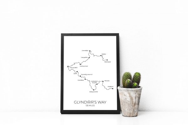 Glyndŵr's Way art print in a picture frame