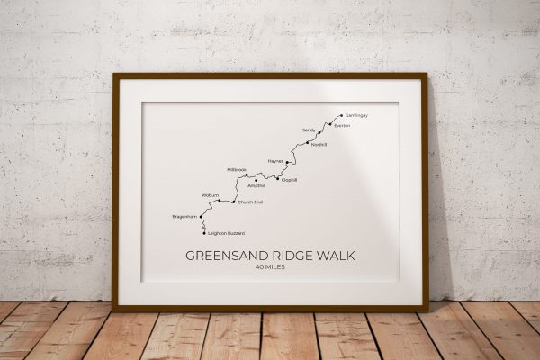 Greensand Ridge Walk art print in a picture frame