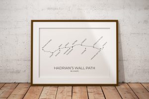 Hadrian's Wall Path art print in a picture frame