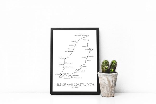 Isle of Man Coastal Path art print in a picture frame