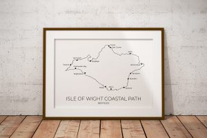 Isle of Wight Coastal Path art print in a picture frame