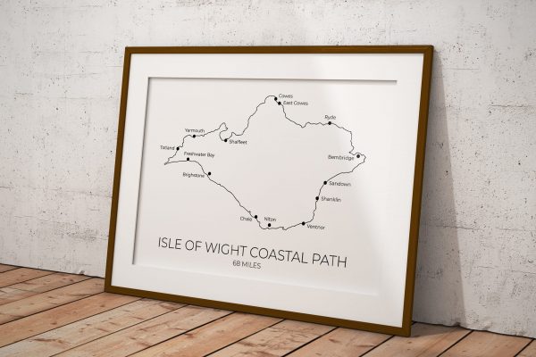 Isle of Wight Coastal Path art print in a picture frame