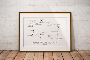 Jersey Coastal Path art print in a picture frame