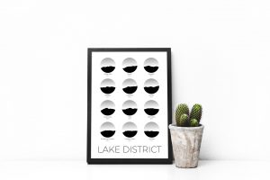 Lake District art print in a picture frame