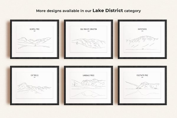 Lake District Line Art Prints Collection