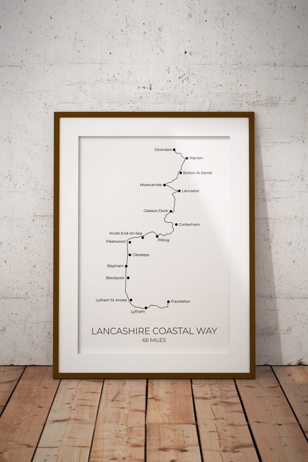 Lancashire Coastal Way art print in a picture frame