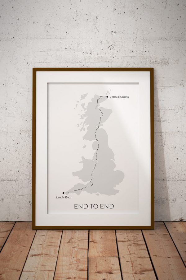 Land's End to John O' Groats art print in a picture frame