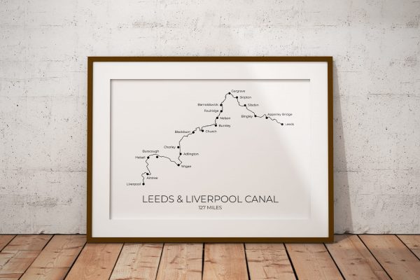 Leeds & Liverpool Canal art print in a picture frame