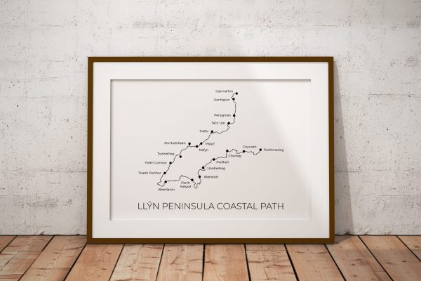 Llŷn Peninsula Coastal Path art print in a picture frame