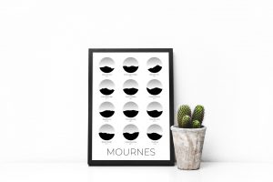 Mourne Mountains art print in a picture frame