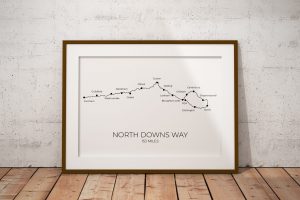 North Downs Way art print in a picture frame