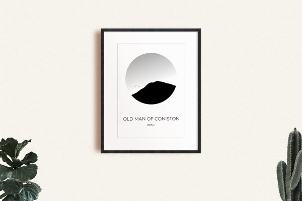 Old Man of Coniston art print in a picture frame