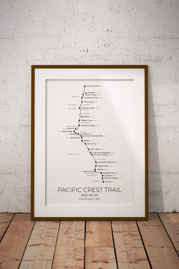 Pacific Crest Trail Personalised Print Example