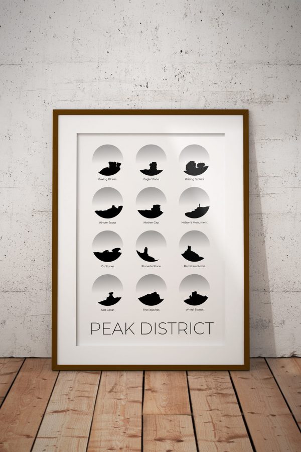 Peak District art print in a picture frame