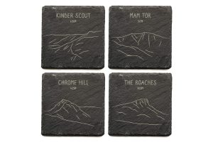 Peak District Hills Set of 4 Slate Coasters
