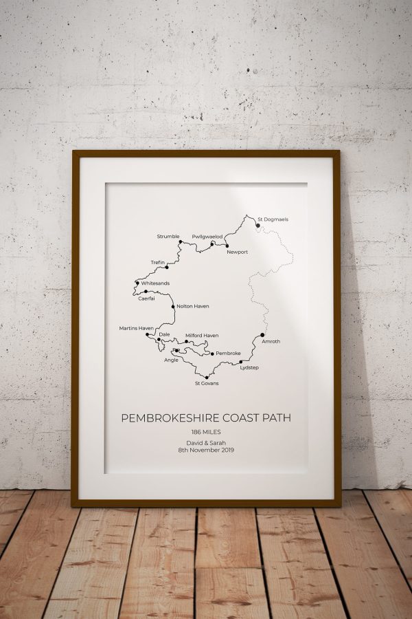 Pembrokeshire Coast Path Personalised Print Example