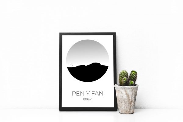 Pen y Fan art print in a picture frame