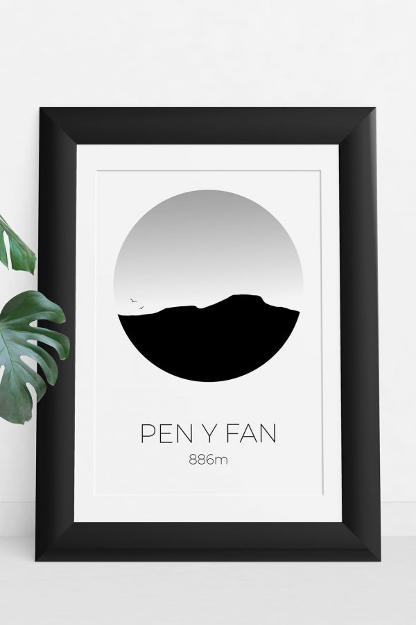 Pen y Fan art print in a picture frame