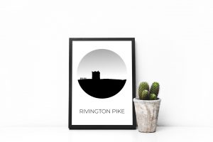 Rivington Pike art print in a picture frame