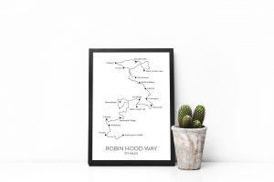 Robin Hood Way art print in a picture frame