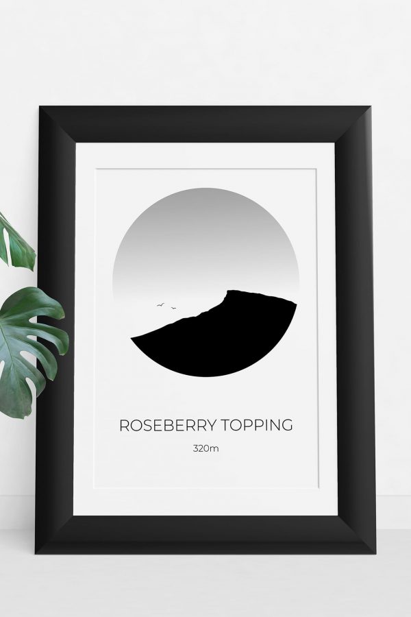 Roseberry Topping art print in a picture frame