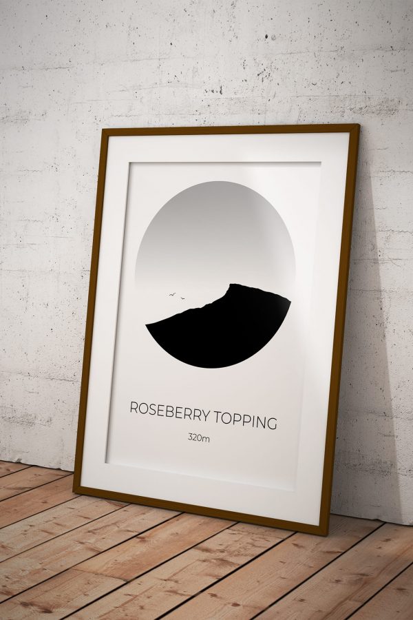 Roseberry Topping art print in a picture frame