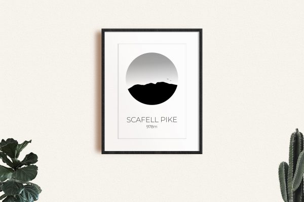 Scafell Pike art print in a picture frame