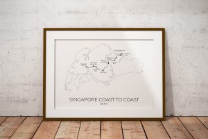 Singapore Coast to Coast art print in a picture frame