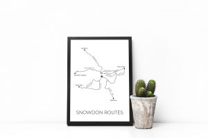 Snowdon Routes art print in a picture frame